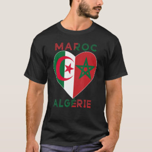 Flag Love Marokko Algerije, ik hou van Marokko Alg T-shirt