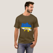 Flag map of Ukraine T-shirt (Voorkant volledig)