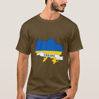 Flag map of Ukraine T-shirt