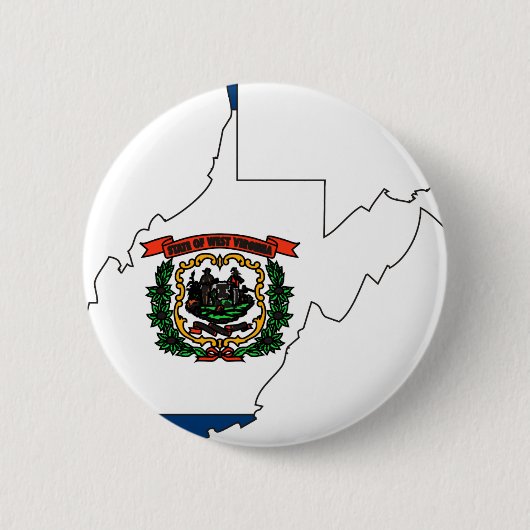 Flag Map West Virginia Ronde Button 5,7 Cm (Voorkant)