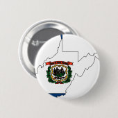 Flag Map West Virginia Ronde Button 5,7 Cm (Voorkant /achterkant)