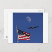 Flag Moon Eagle Briefkaart (Voorkant / Achterkant)