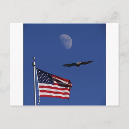 Flag Moon Eagle Briefkaart (Voorkant)
