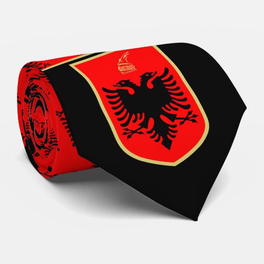 Flag of Albania, Albanian Coat of Arms Stropdas (Opgerold)