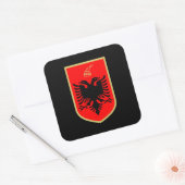 Flag of Albania, Albanian Coat of Arms Vierkante Sticker (Envelop)