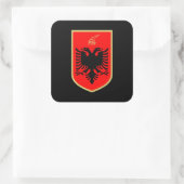 Flag of Albania, Albanian Coat of Arms Vierkante Sticker (Tas)