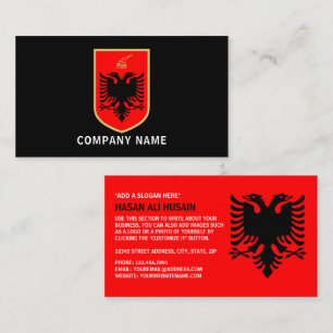 Flag of Albania, Albanian Coat of Arms Visitekaartje