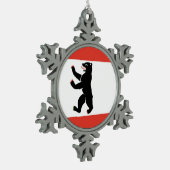 Flag of Berlin Tin Sneeuwvlok Ornament (Links)
