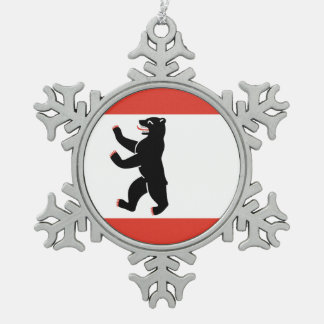 Flag of Berlin Tin Sneeuwvlok Ornament