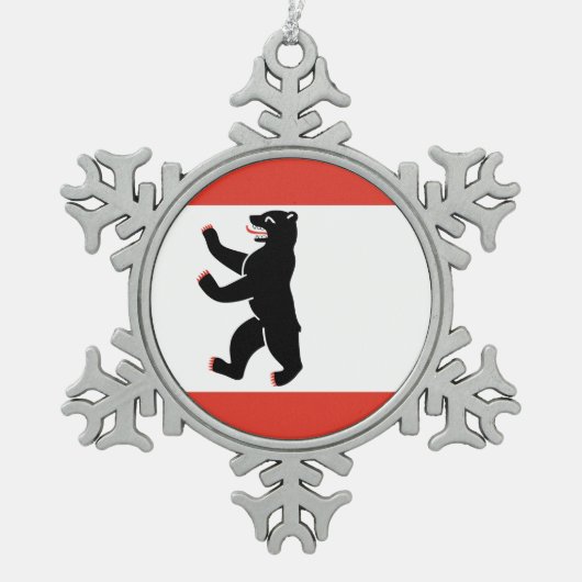 Flag of Berlin Tin Sneeuwvlok Ornament (Voorkant)
