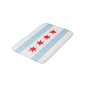Flag of Chicago, Illinois Bathroom Mat (Gekanteld)
