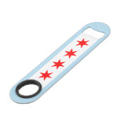 Flag of Chicago, Illinois Speed Flessenopener (Voorkant Gekanteld)