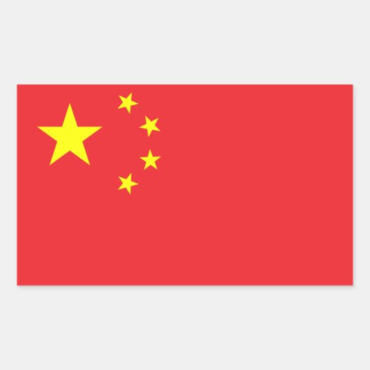 Flag of China Rechthoekige Sticker (Voorkant)