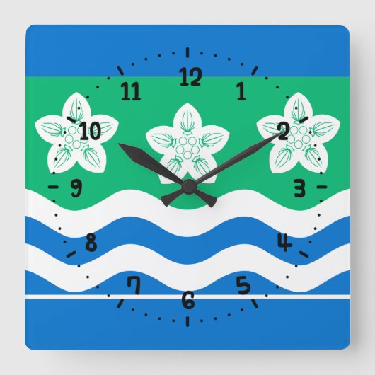 Flag of Cumberland Square Wall Clock Vierkante Klok (Voorkant)
