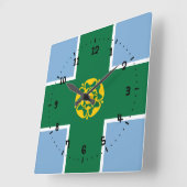 Flag of Derbyshire Square Wall Clock Vierkante Klok (Hoek)