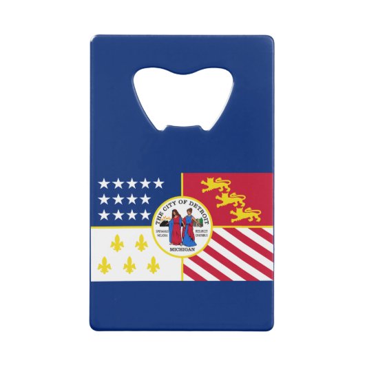 Flag of Detroit, Michigan Credit Card Bottle Opene (Devant)