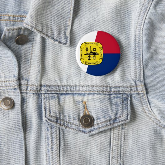 Flag of Memphis, Tennessee Pinback Button (In situ)