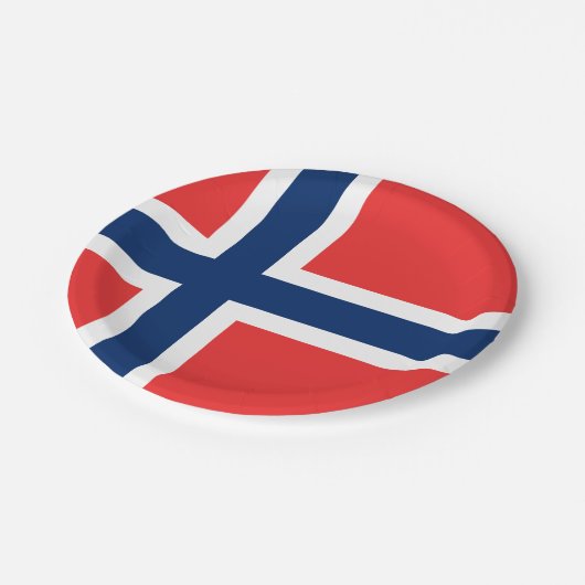 Flag of Norway Party Plate Papieren Bordje (Gekanteld)