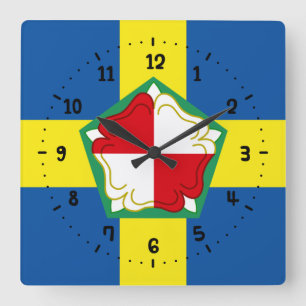 Flag of Pembrokeshire Square Wall Clock Vierkante Klok