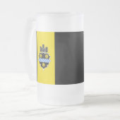 Flag of Pittsburgh, Pennsylvania Frosted Glass Bee Matglas Bierpul (Voorkant links)