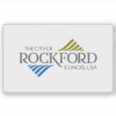 Flag of Rockford, Illinois, USA Sticker (Voorkant)