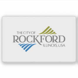 Flag of Rockford, Illinois, USA Sticker
