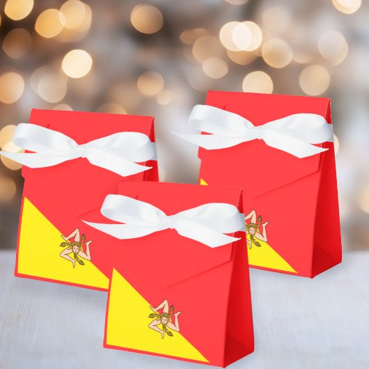 Flag of Sicily Sicilian Party and Events Favor Box Bedankdoosjes