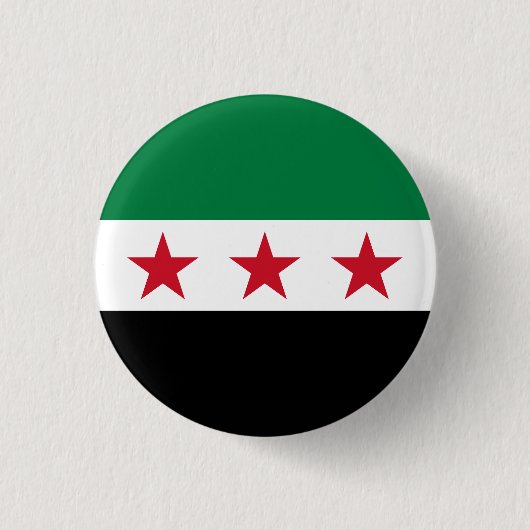Flag of Syria (December 2024) Ronde Button 3,2 Cm (Voorkant)