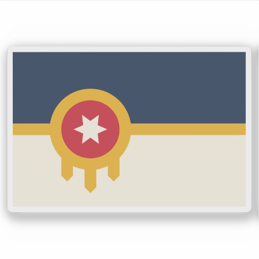 Flag of Tulsa, Oklahoma, USA Sticker (Voorkant)