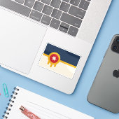 Flag of Tulsa, Oklahoma, USA Sticker (Laptop met iPhone)