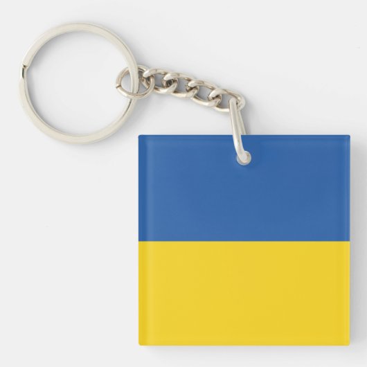 Flag of Ukraine Button Sleutelhanger (voorkant)