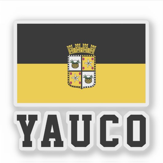 Flag of Yauco, Puerto Rico Sticker (Voorkant)
