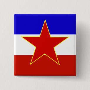 Flag of Yugoslavia Vierkante Button 5,1 Cm