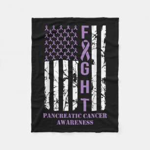 Flag Paarse lintondersteuning pancreaskanker Fleece Deken