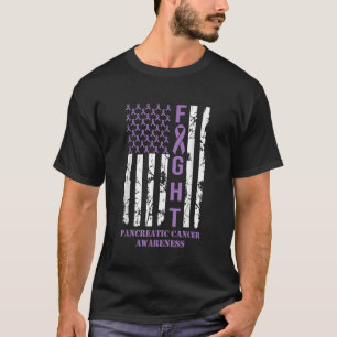 Flag Paarse lintondersteuning pancreaskanker T-shirt