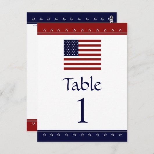 Flag Patriotic Party - États-Unis Numéro de table (Devant / Derrière)