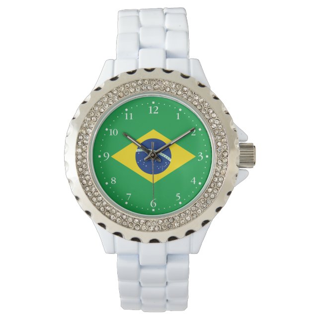 Flag patriottisch Brazilië Horloge (Voorkant)