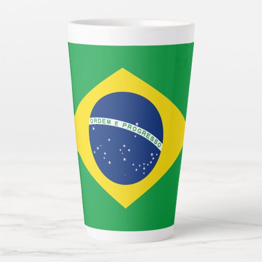 Flag patriottisch Brazilië Latte Mok (Voorkant)