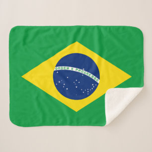 Flag patriottisch Brazilië Sherpa Deken
