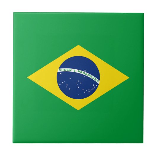 Flag patriottisch Brazilië Tegeltje (Voorkant)