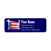 Flag Puerto Rico Brush Etiket (Voorkant)