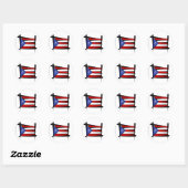 Flag Puerto Rico Brush Ronde Sticker (Vel)