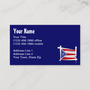 Flag Puerto Rico Brush Visitekaartje
