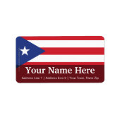 Flag Puerto Rico Plain Etiket (Voorkant)