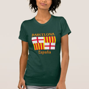 Flag Red White Yellow Barcelona Graphic T-shirt