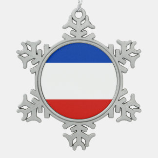 Flag Schleswig-Holstein Snowflake Pewter Christmas Tin Sneeuwvlok Ornament