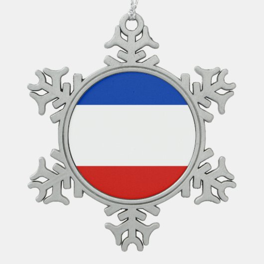 Flag Schleswig-Holstein Snowflake Pewter Christmas Tin Sneeuwvlok Ornament (Voorkant)