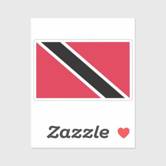 Flag Trinidad and Tobago Custom-Cut Vinyl Sticker (Feuille)