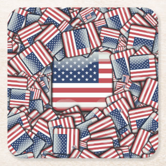 Flag_United_States_by_JAMColors Vierkante Kartonnen Onderzetter