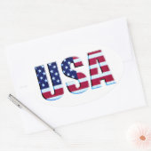 Flag USA Letters Ovale Sticker (Envelop)